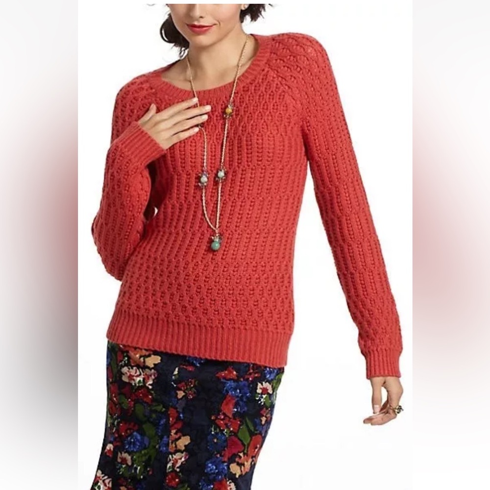Anthro Sparrow Wool Blend Rust Dark Coral Wool Blend Sweater - Picture 2 of 12
